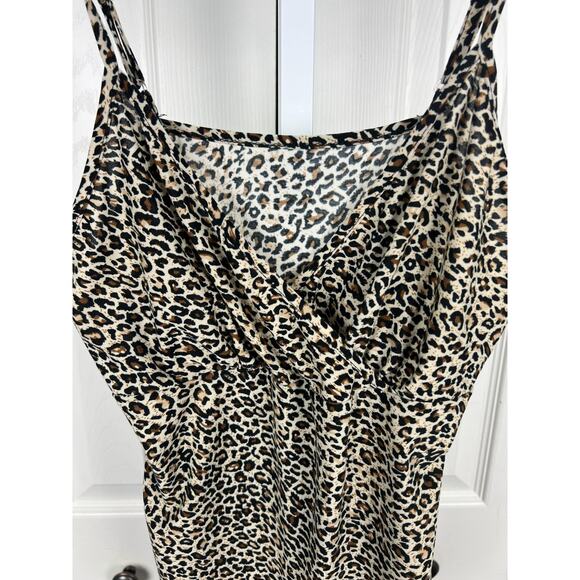 Shein Bodysuit stretchy soft leopard animal print spaghetti strap adj. Large - Picture 3 of 8